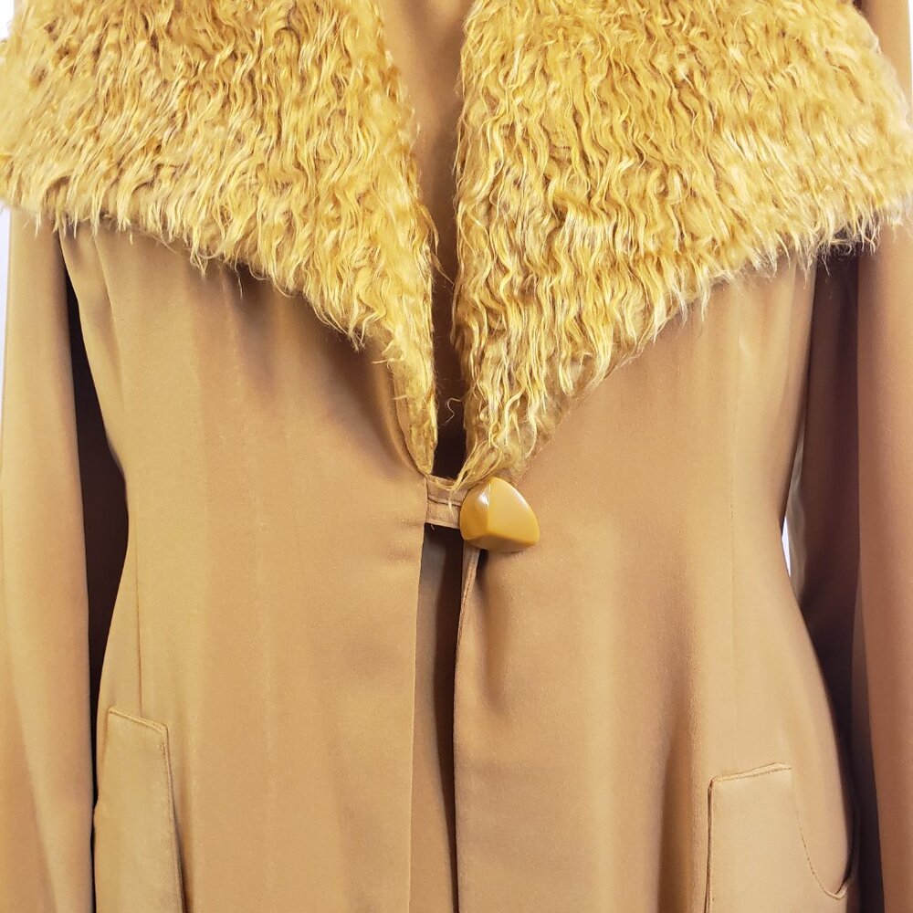 Design Todays Vintage Long Jacket One Tone 3 pc Suit w/Faux Fur Collar, Size XL - Picture 4 of 15
